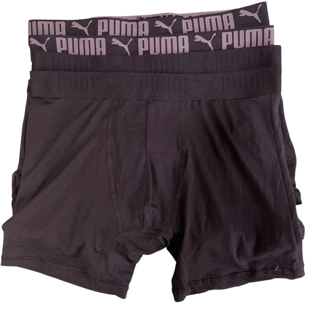 PUMA Men's‎ Boxer Briefs 4-Pack Athletic Fit  Stretch Cooling Underwear Size M